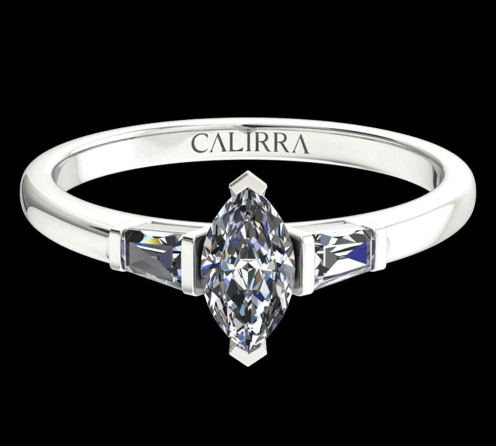 Solitaire Lady diamant Marquise cut